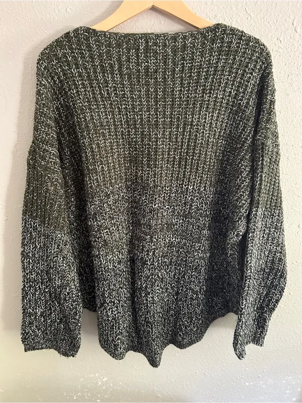 Papillon Olive Marled Scoop Neck Pullover Casual Comfy XXL Fall - Image 4