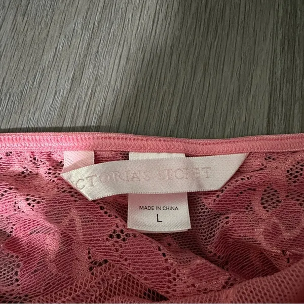 Victoria's Secret Lace‎ Slip Dress Pink Embroidered Lingerie Y2K Babydoll Large - Image 7