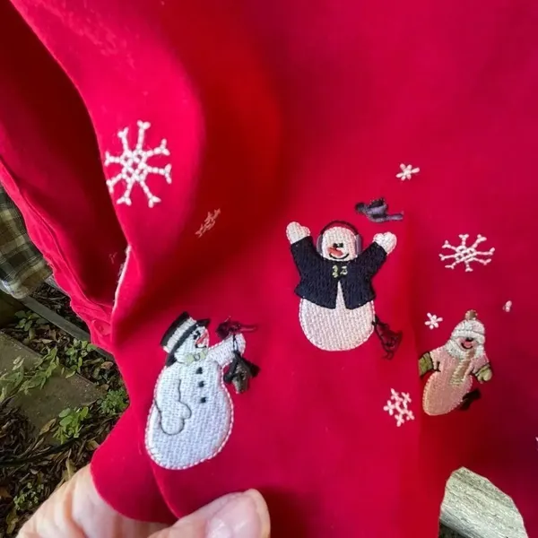 Christopher & Banks size Large embroidered snowman lightweight jacket - Image 8