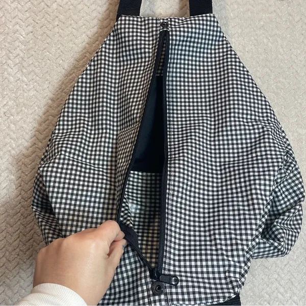 Vintage 90s Guess Gingham Tote‎ Bag Black White Checkered Round Shoulder Purse - Image 7