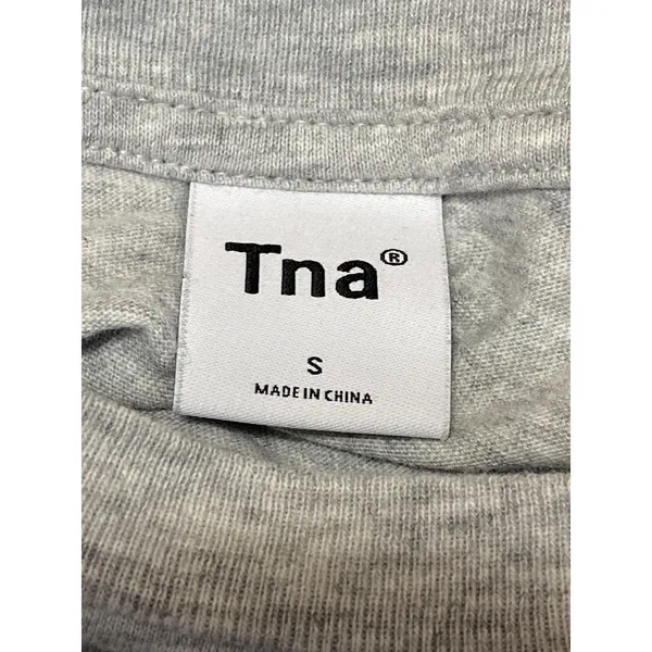 Aritzia TNA Women's Gray Long Sleeve Crew Neck Boxy Cropped Sweatshirt Top Sz S - Image 5