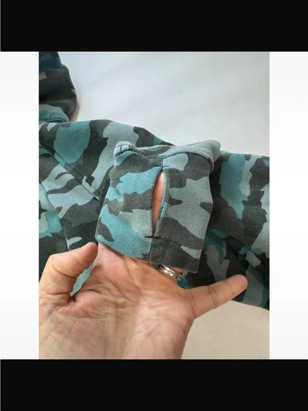 lululemon athletica Teal & Black Camo Full-Zip Hooded Jacket - Image 7