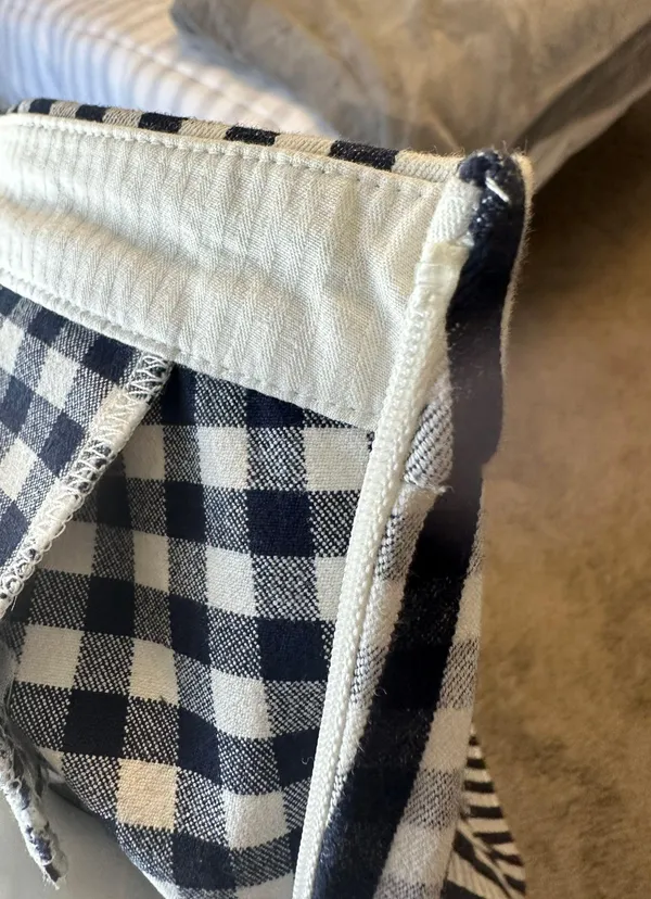 Navy and White J Crew Checkered Tailored Slacks - Image 7