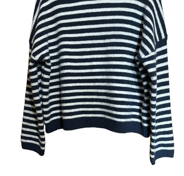 Abercrombie & Fitch Sweater Womens Small Multicolor Stripe Chunky Pullover Mock - Image 4