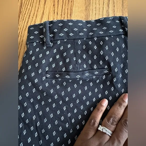 Gap Signature Skinny Ankle Mid Rise Dark Wash Geometric Print Stretch Pants 4 - Image 14