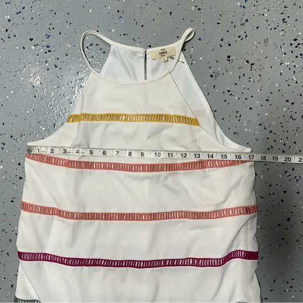 Entro Striped Sleeveless Shift Dress High Neck Colorful Preppy Spring Womens S‎ - Image 12