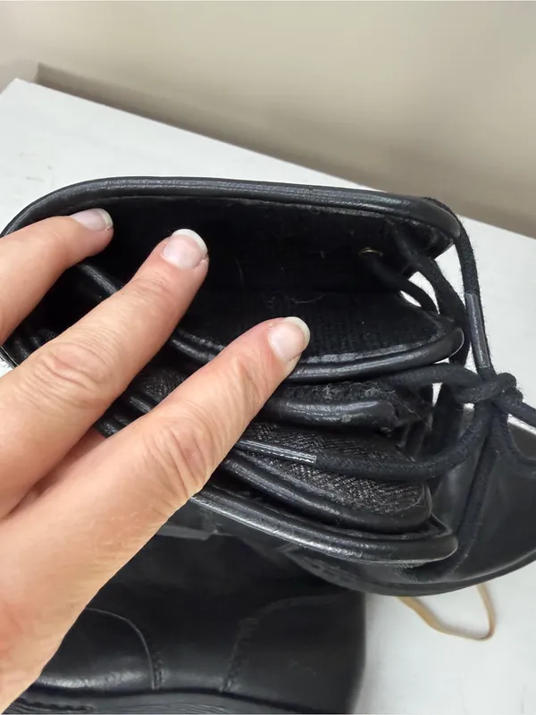 b.o.c. Black Leather Combat Boots Fold Over Cuff Sz 7 Moto Fall Boho Witchy - Image 8