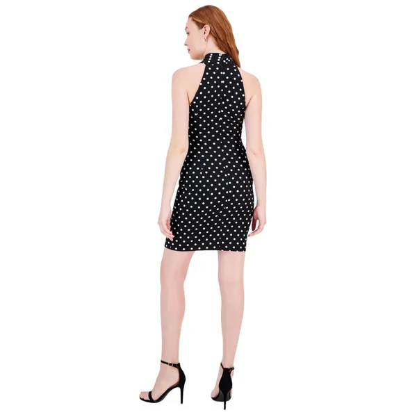 NWT Rachel By Rachel Roy Harland Printed Halter Polka Dot Dress Black / White S - Image 4