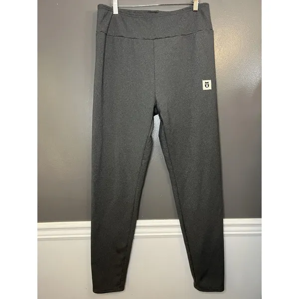 Fleece Lined Leggings Womens 2XL Gray High Rise Stretch Ankle Pants Owl Cozy - Image 2