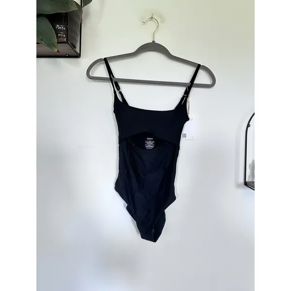 NWT Quince Black Italian Cut Out One-Piece Swimsuit Size XS - Image 3
