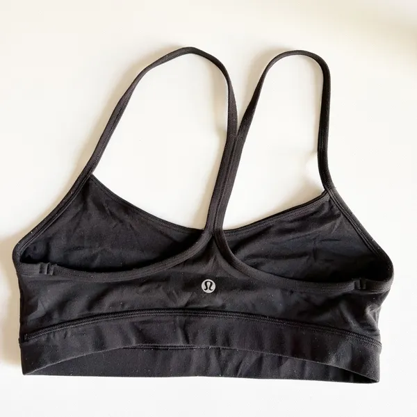 Lululemon Womens Flow Y Nulu Black Athletic Yoga Workout Sports Bra Size 8 - Image 5