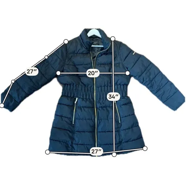 Laundry Shelli Segal black cinched smocked waist puffer jacket XL - Image 8