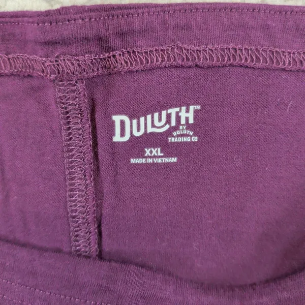 Duluth Trading Co Womens XXL Purple 100% Cotton 3/4 Sleeve Boat Neck Tunic Top‎ - Image 3