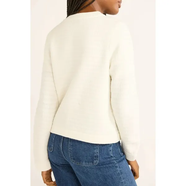 Free Assembly Womens Sweater Cardigan XS Cream Welt Pocket Lightweight Classic - Image 2