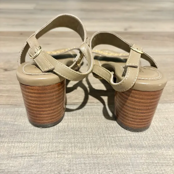 ERIC JAVITS NEW YORK Maribel Braided Studded Cuban Sandals‎ Adjustable tan US 7 - Image 3