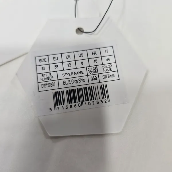 OW Collection Bella Crop Shirt in White Size M - Image 7