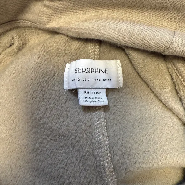 Seraphine Hoodie Jacket Taupe Maternity Nursing Zip-Up Hoodie No Panel Sz 8 - Image 5