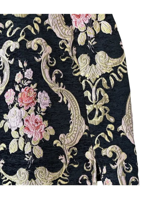 NWT For Love & Lemons S M 4 6 Brocade Tapestry Mini Dress Jacquard Sheath Floral - Image 8