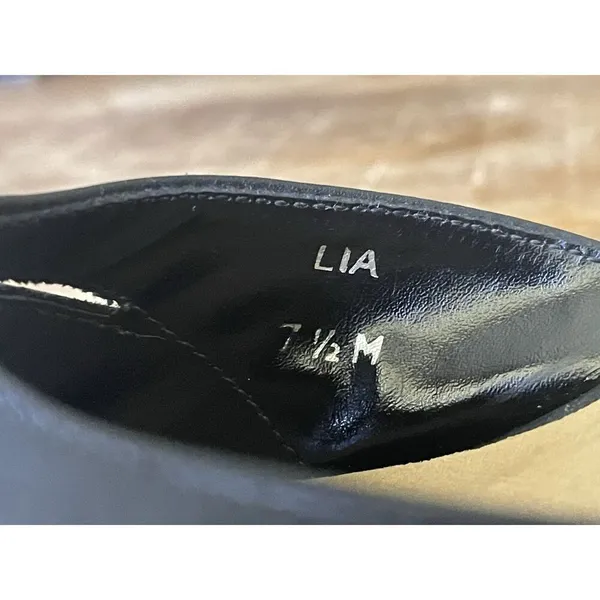 Two Lips LIA Black Leather Kitten Heel Mules Women’s Size 7.5M Made in Brazil - Image 4