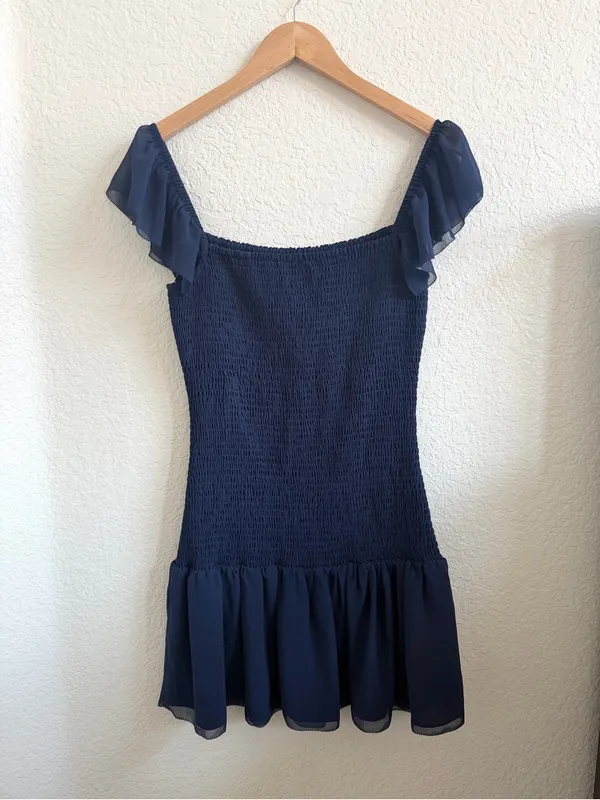 ARITZIA Wilfred Eldorado Mini Dress Smocked Square Neckline M - Image 2