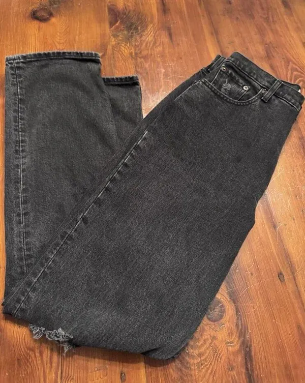 Abercrombie 90's Straight Ultra High Rise Curve Love Jeans Black Size 28 - Image 7