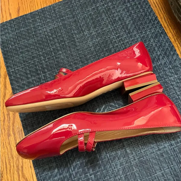 AGL Women's Red Patent Leather Mary Jane Shoes - Image 8
