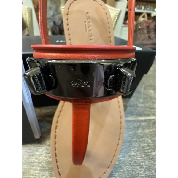 COACH Gracie Swagger Sandals Women's US Size 6M Carmine Red - Image 4