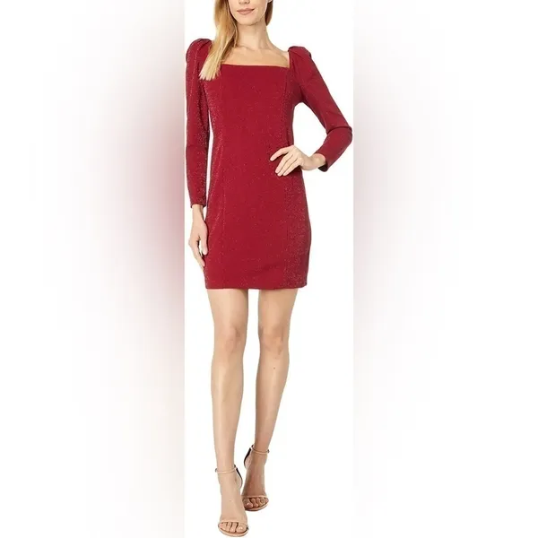 NEW 1. State RED Dress LARGE stretch cocktail party - Image 4