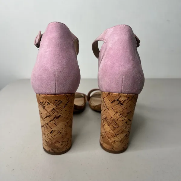 Botkier Pink Suede Cork Heels Size 9 - Image 6