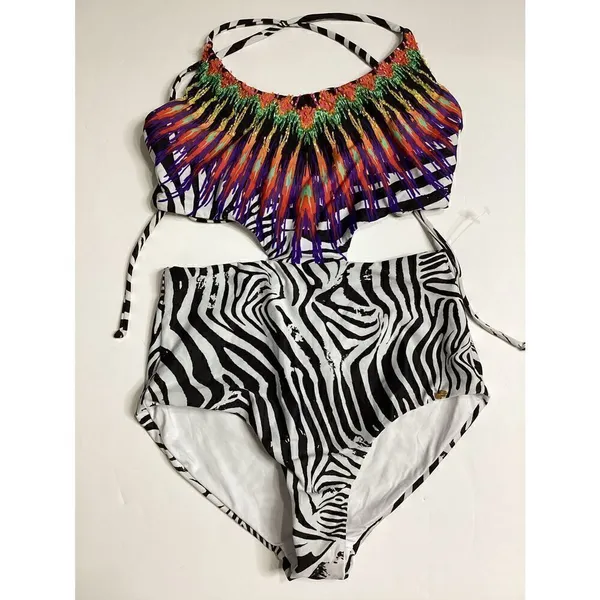 New. Pilyq beaded animal print swimsuit. - Image 10