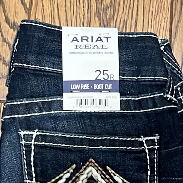 REAL ARIAT Low Rise Boot‎ Rosy Whipstitch Jeans C21 - Image 9