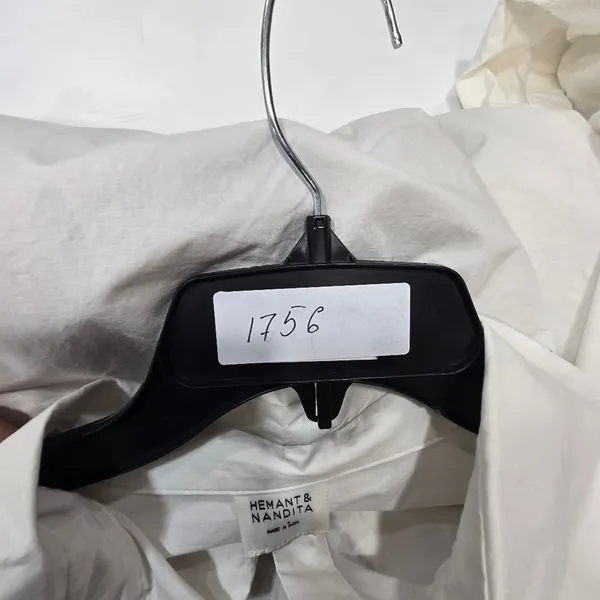 HEMANT AND NANDITA Lani Palm Mini Dress in White XS - Image 14