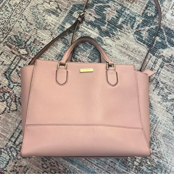 Kate Spade Hadlee Laurel Way Dusty Peony Pink Leather Handbag Purse Satchel - Image 3