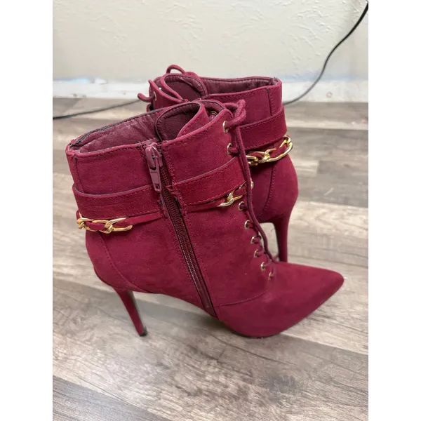 Shoedazzle Red Boots Women's Size 8 Preppy Clubwear Stiletto Heel Clubbing Shoe - Image 8