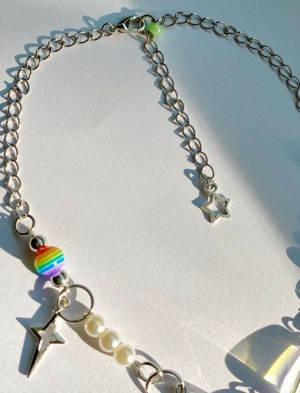 Handmade Kawaii retro y2k angel baby kewpie doll “LOVE&PEACE”🕊🌈✌️unisex necklace👼 - Image 3