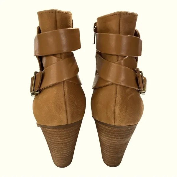 Gianni Bini wedge brown leather strappy wedge boots Size 12M - Image 4