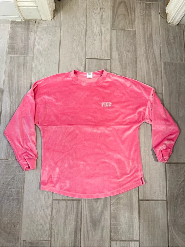 PINK Victoria's Secret Plush Crewneck Sweatshirt in Bright Pink - Image 2