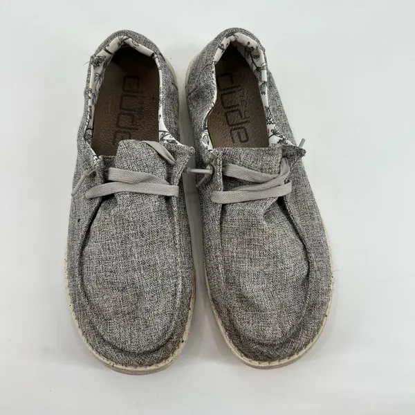 Hey Dude Women's Wendy Linen Slip-on Shoe Iron light gray travel comfort soft 11 - Image 3