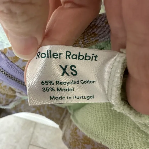 Roller Rabbit Jacket XS Hooded Floral Green Purple Fairy Kidcore Twee Soft Girl - Image 6
