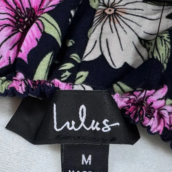 Lulus Floral Maxi Dress Open Back Boho Resort Vacation Wedding Guest NWT M - Image 7