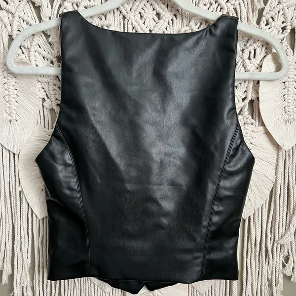 Zara Faux Leather Corset Top - Image 3