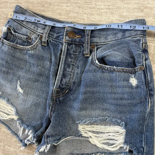 We the Free People Shorts Womens 26 Denim Mid Rise‎ Boho Beach Summer Coastal - Image 8