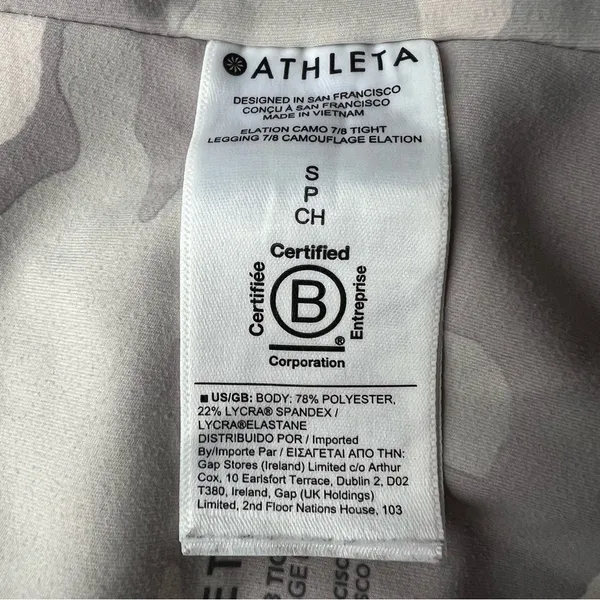 Athleta Elation Camo 7/8 Tights Size Small Gray Camouflage High-Rise‎ Leggings - Image 6