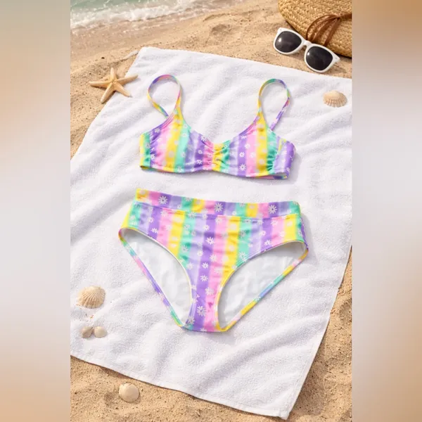 California Sunshine Colorful Tie-Dye Bikini Set - Image 6