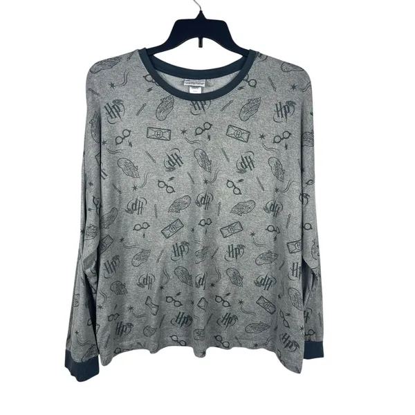 Harry Potter Wizarding World Pajama Set XXL Gray All Over Print Long Sleeve Pant - Image 4