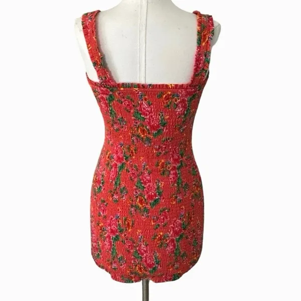 Rhode Jasmine Floral Smocked Mini Dress Floral Coquette Boho Romantic Size S - Image 5