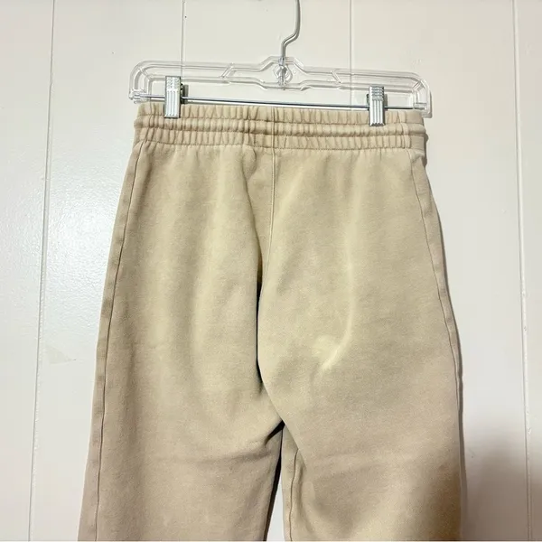TNA Aritzia Cozy Fleece Boyfriend Sweatpants XS Tan Khaki Joggers - Image 9