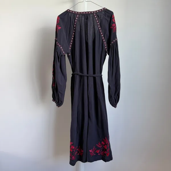 Child of the Universe Embroidered Tassel Tie‎ Waist Dress - Image 7