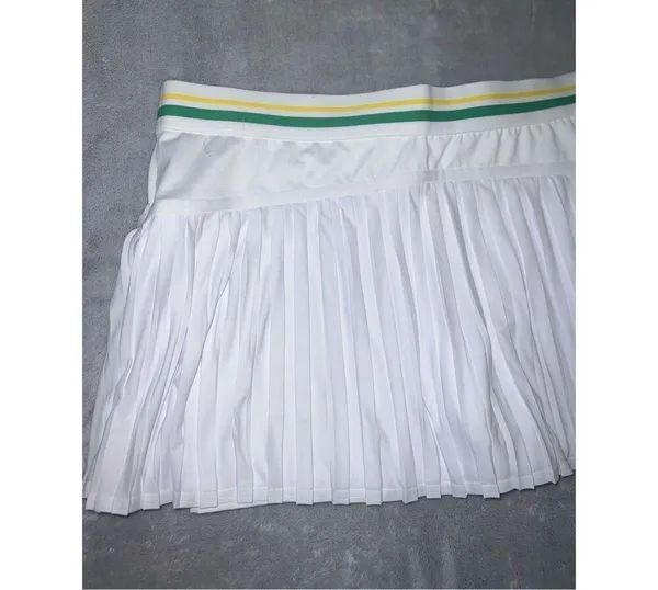 Women’s Stella McCartney Adidas Tiered Tennis Skort White 44 Green Yellow - Image 12