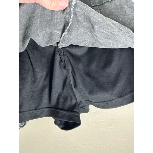 Vintage Y2K Micro Mini Skirt Size Small Skort Black Denim Skater Preppy Grunge - Image 9